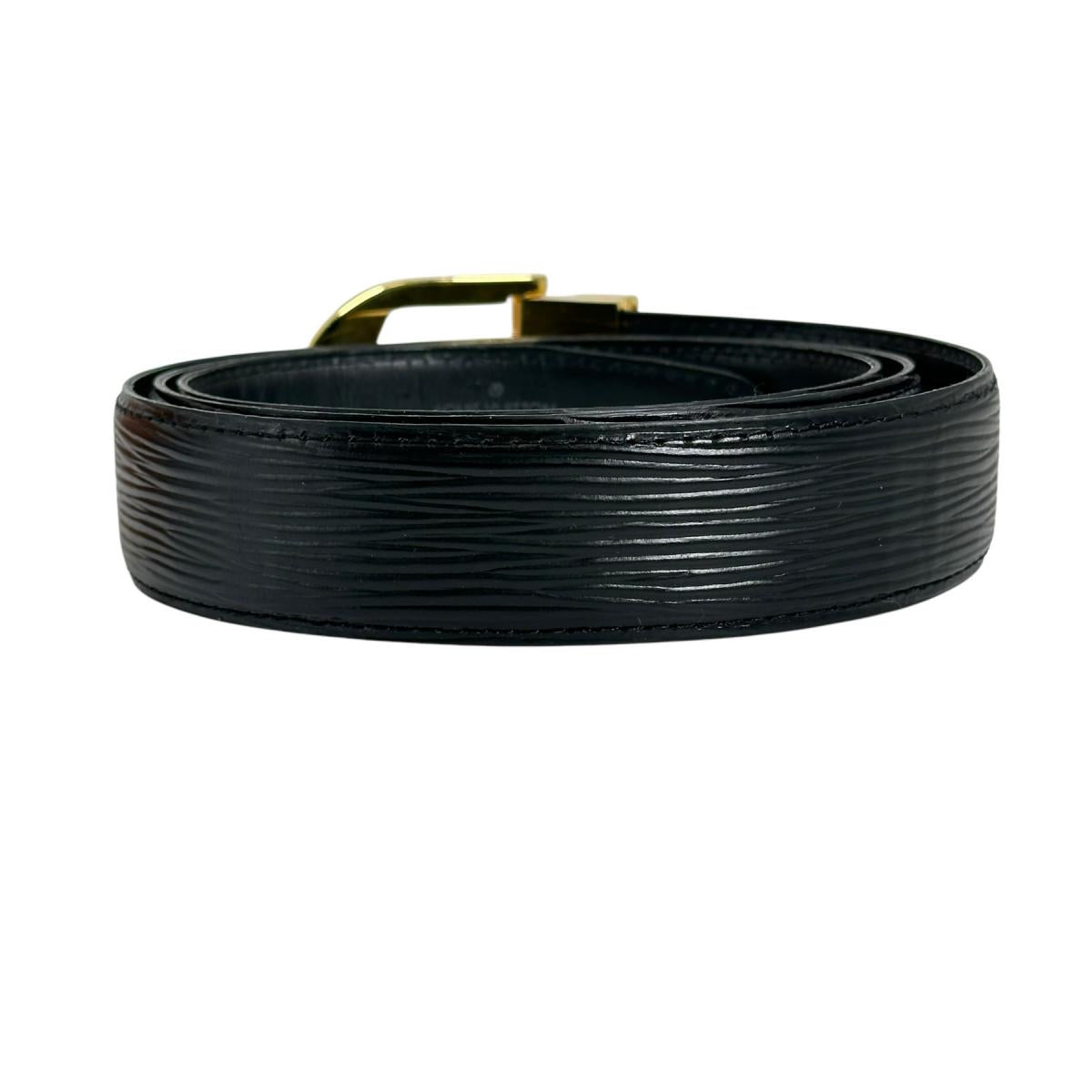 Louis Vuitton M6832Q Epi Noir Epi Saintur Leather Belt