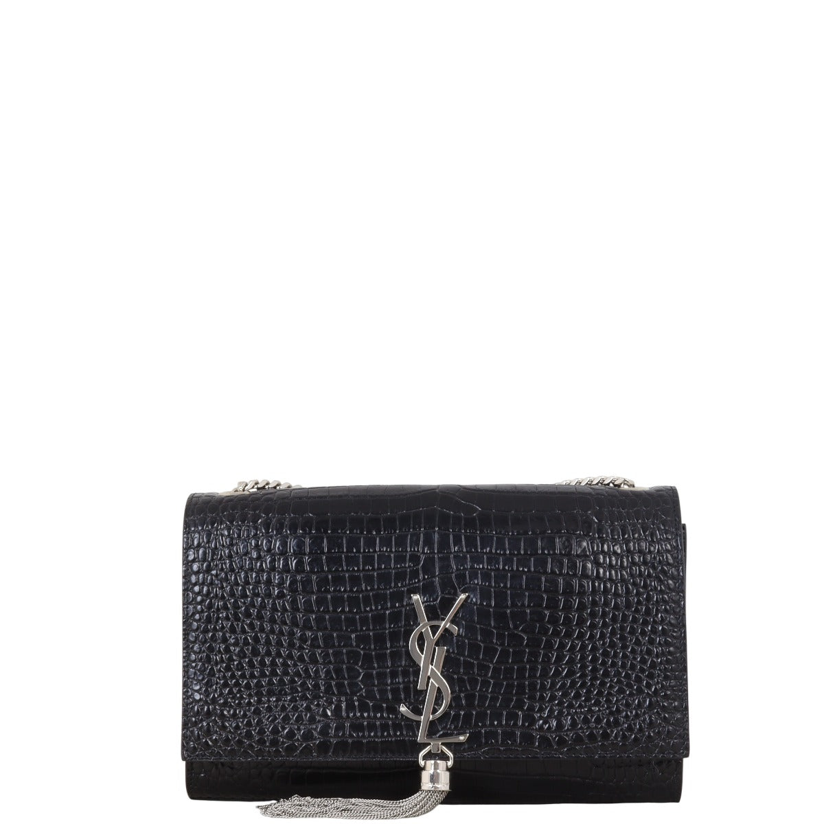 YSL Saint Laurent Kate Tassel Bag Croc Embossed Medium Chain Crossbody Bag Embossed 11032025