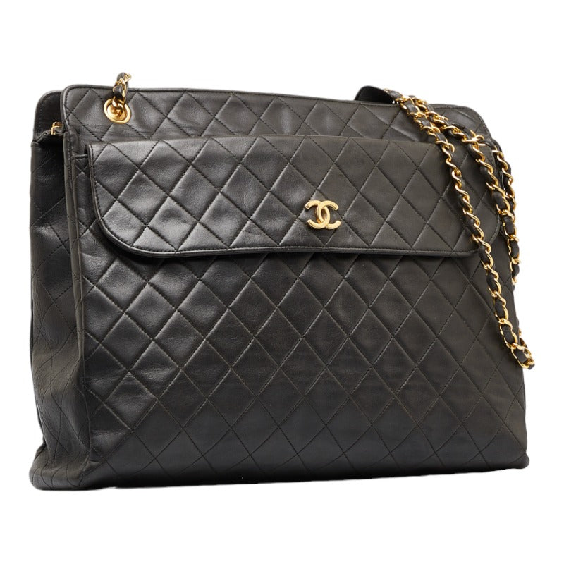 Chanel Lambskin Matelasse Coco Mark Chain Tote Bag