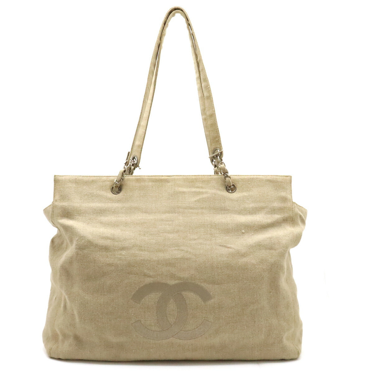 Chanel Linen Coco Mark 2WAY Tote Bag