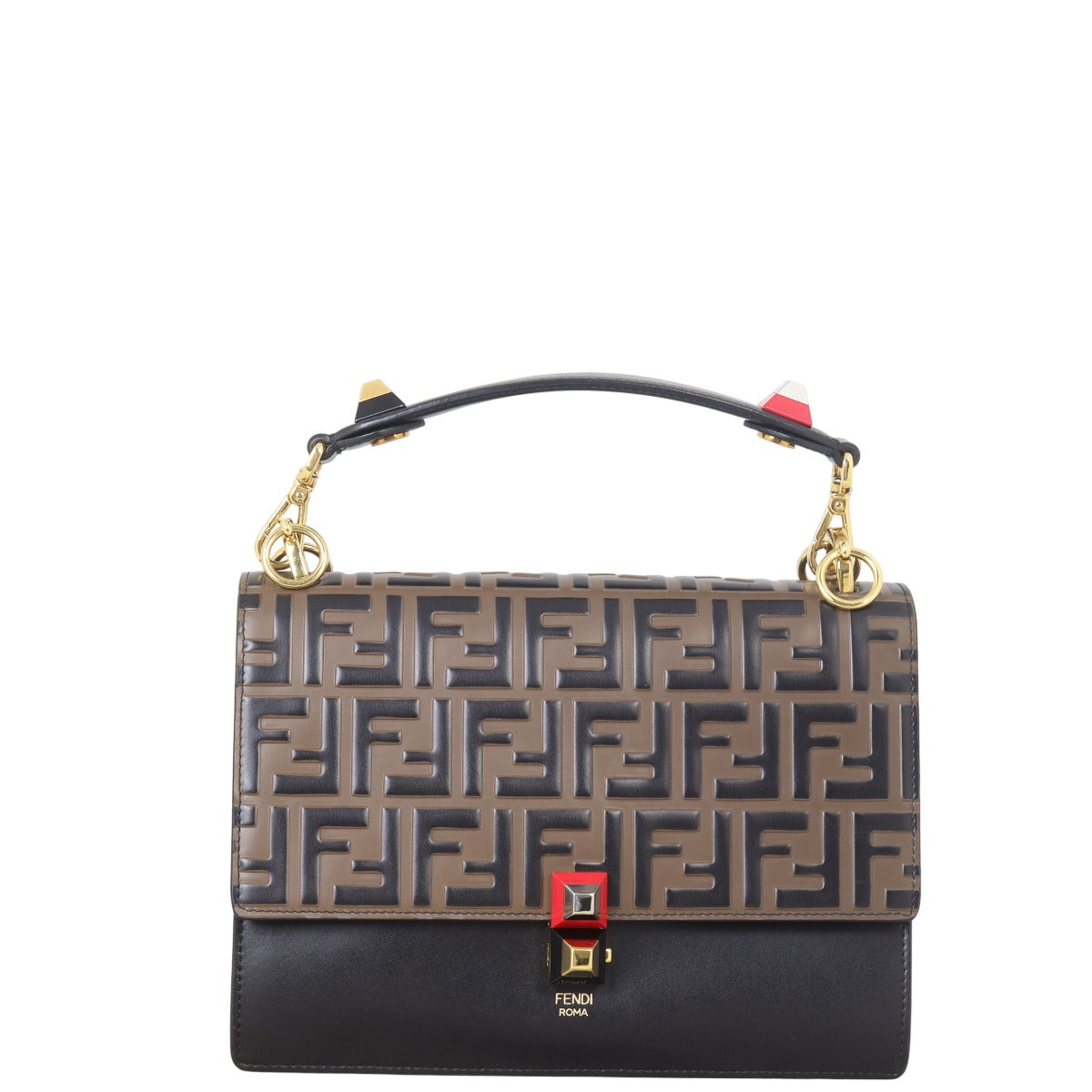 Fendi Kan Crossbody Ff Embossed Medium Crossbody Bag