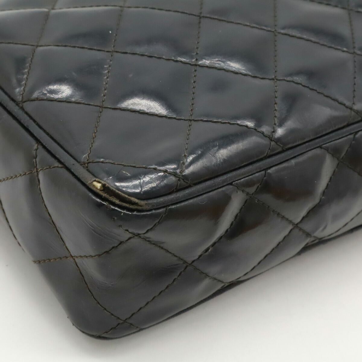 Chanel Patent Leather Matelassé Coco Mark Chain Shoulder Bag