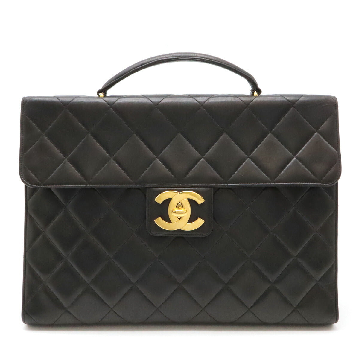 Chanel Leather Matelasse Coco Mark Briefcase Bag