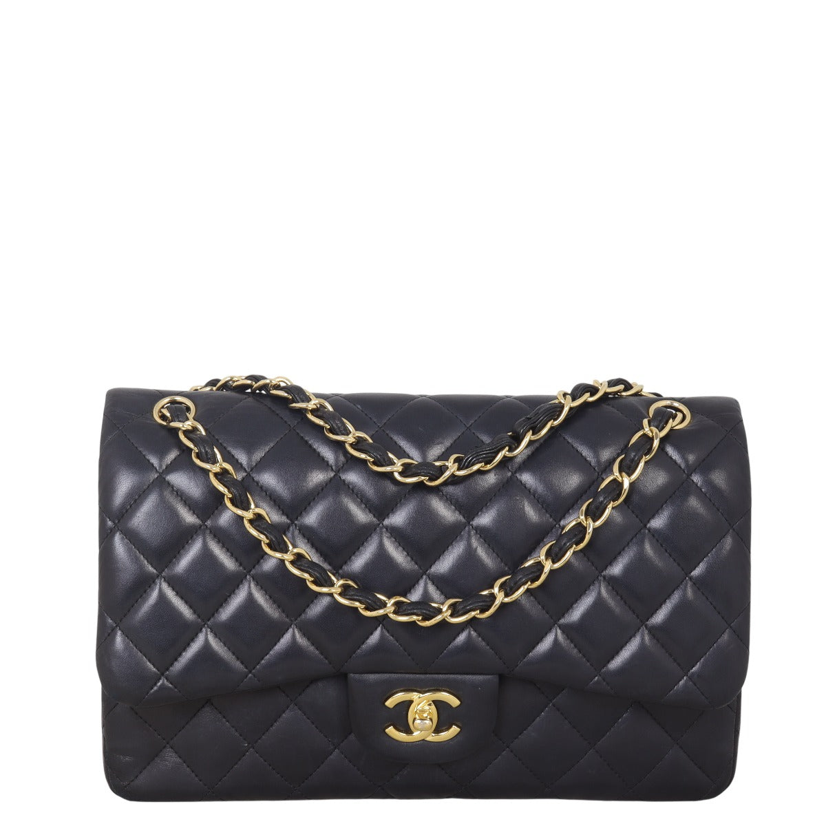 Chanel Classic Double Jumbo Lambskin Handbag Quilted Flap Crossbody Bag