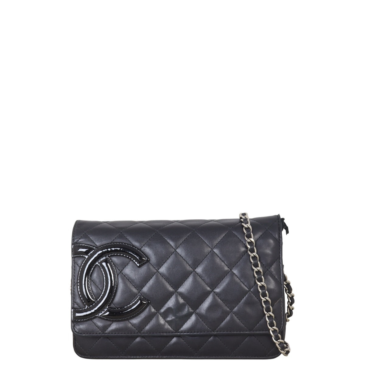 Chanel Ligne Cambon Wallet on Handbag Quilted Black Crossbody Bag