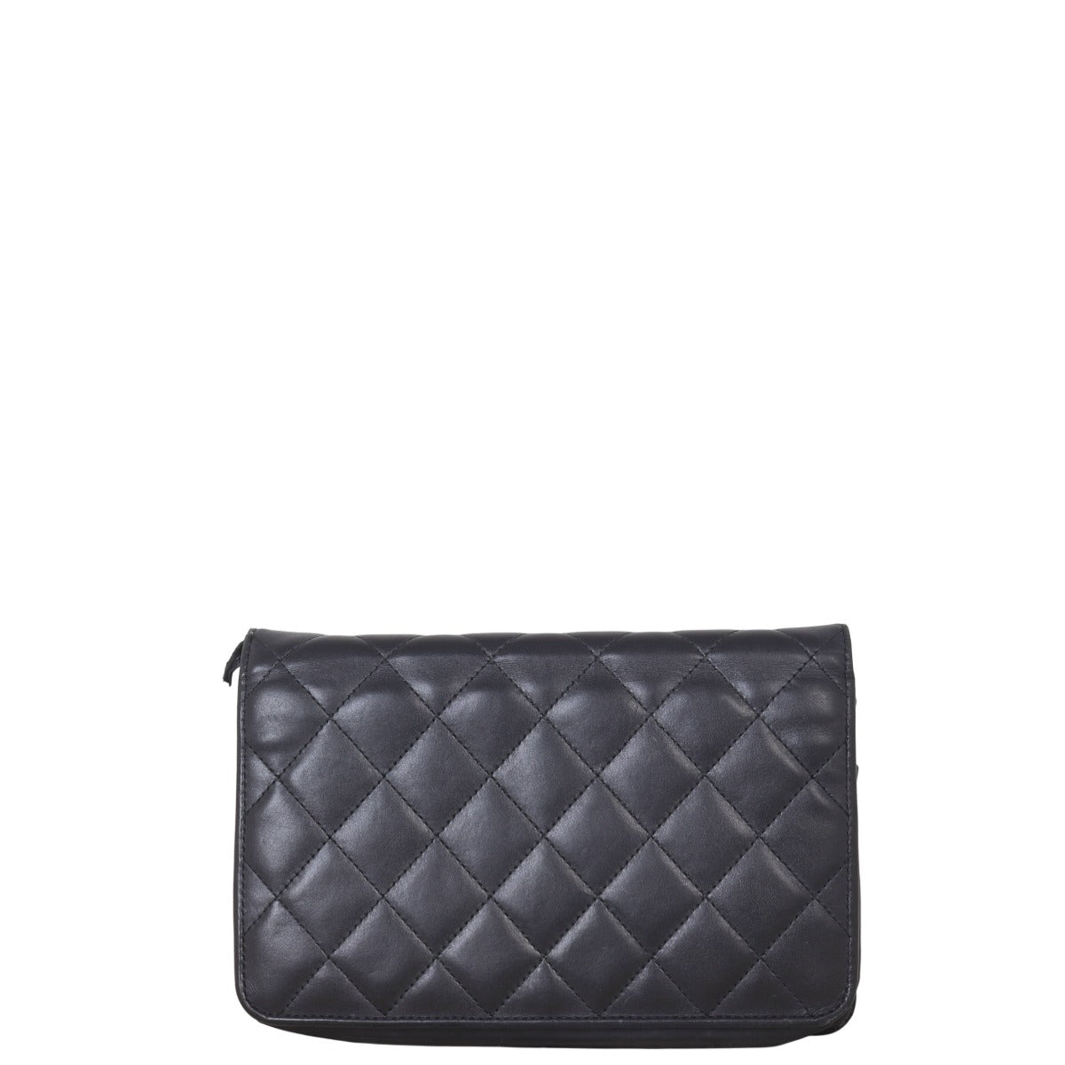 Chanel Ligne Cambon Wallet on Handbag Quilted Black Crossbody Bag