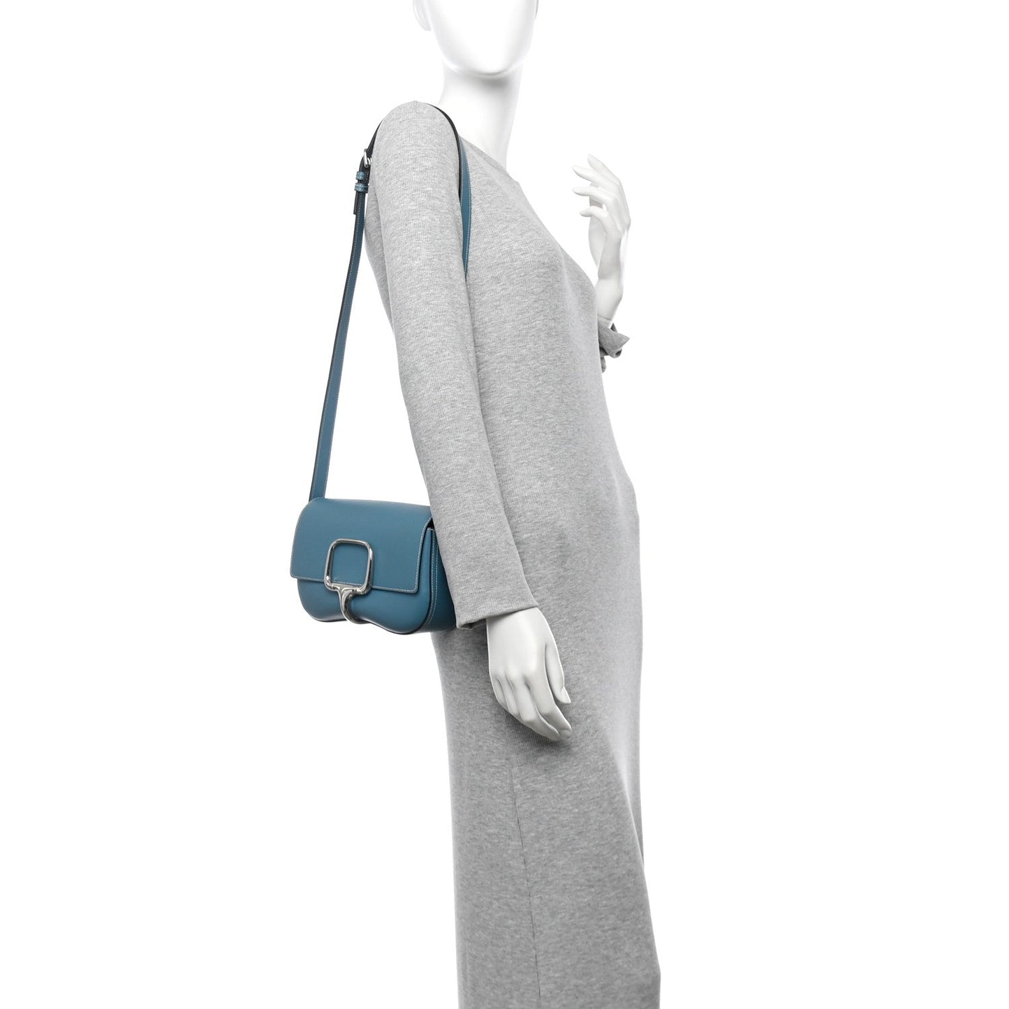 Hermes Epsom Della Cavalleria Elan New Jean Handbag Blue Travel Bag
