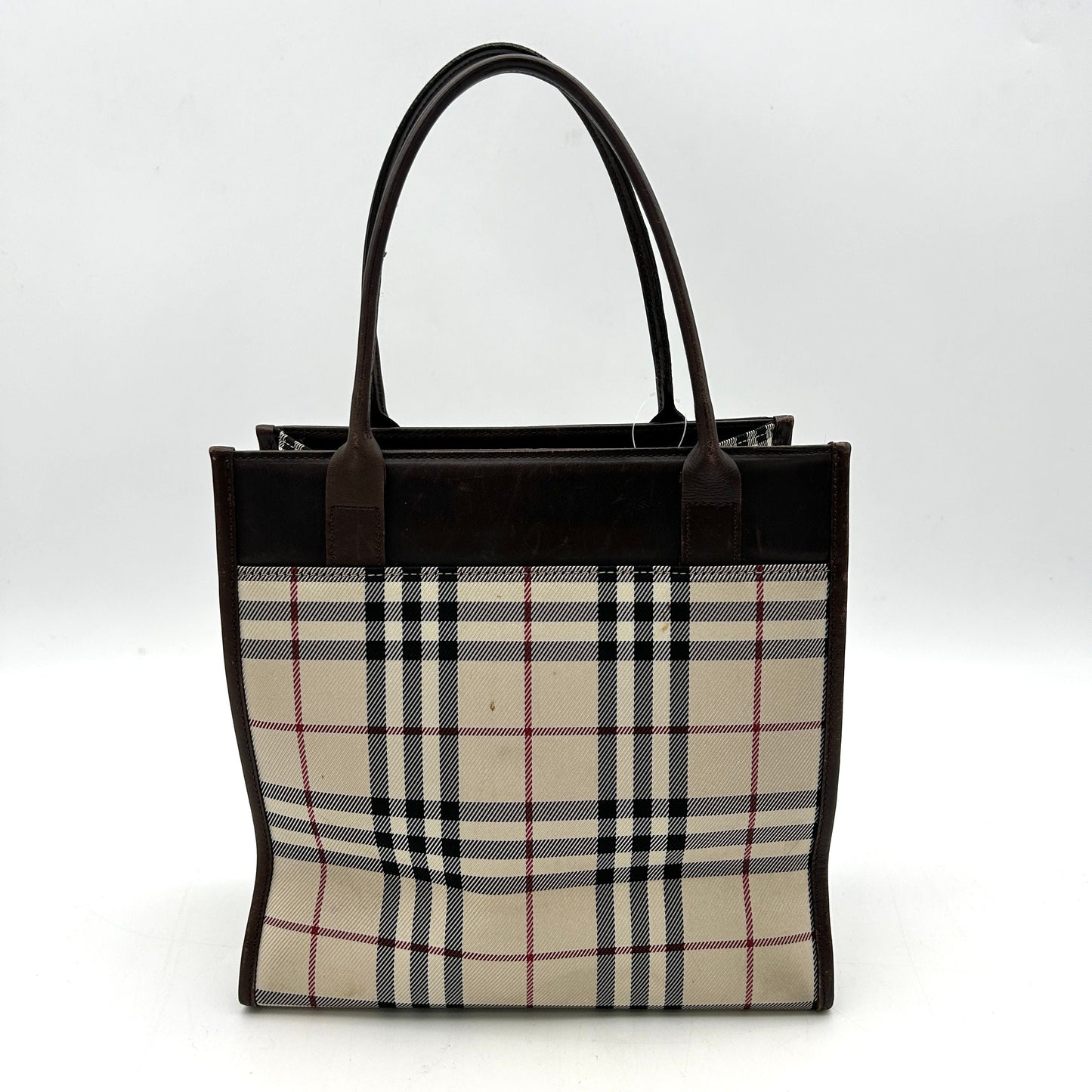 Burberry Luxury Trimmed Pvc Handle Bag Neutrals Handle Bags Leather Travel Bag