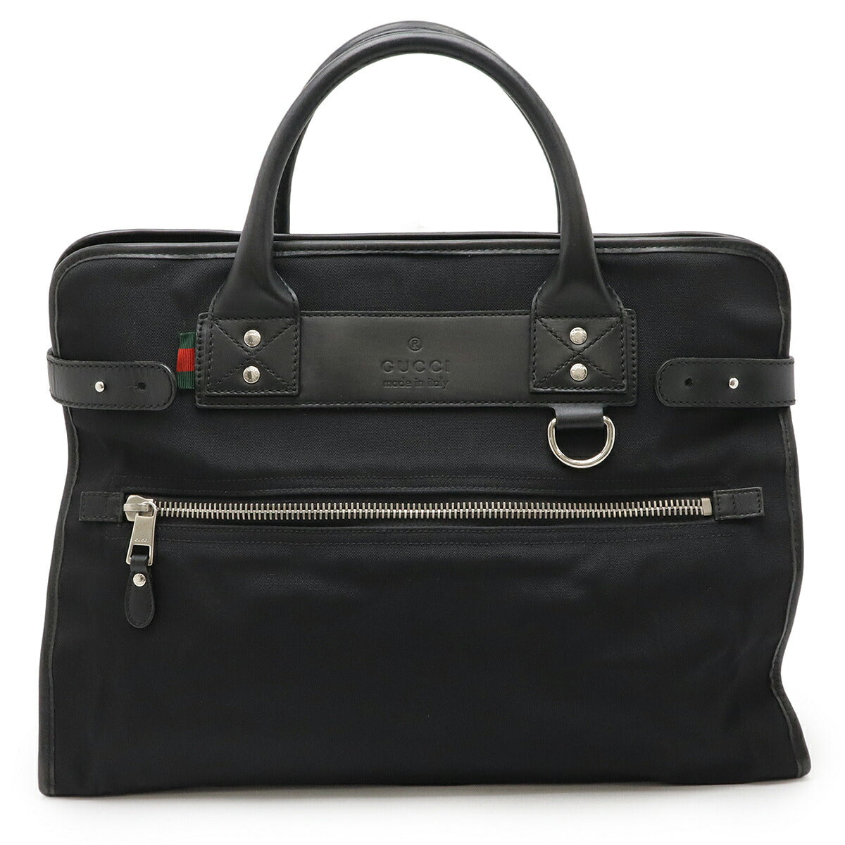 Gucci Web Loop Briefcase Handbag Canvas Nylon Travel Bag