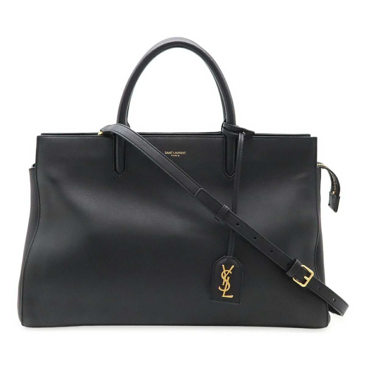 YSL Saint Laurent Paris Cabas Rive Gauche 2Way Bag Leather Travel Bag