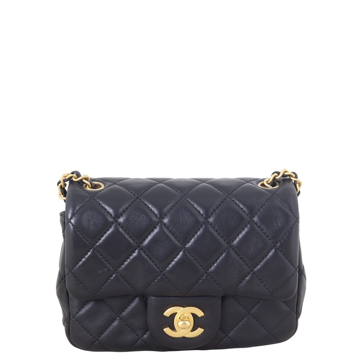 Chanel Pearl Crush Square Flap Bag Quilted Black Shoulder Bag