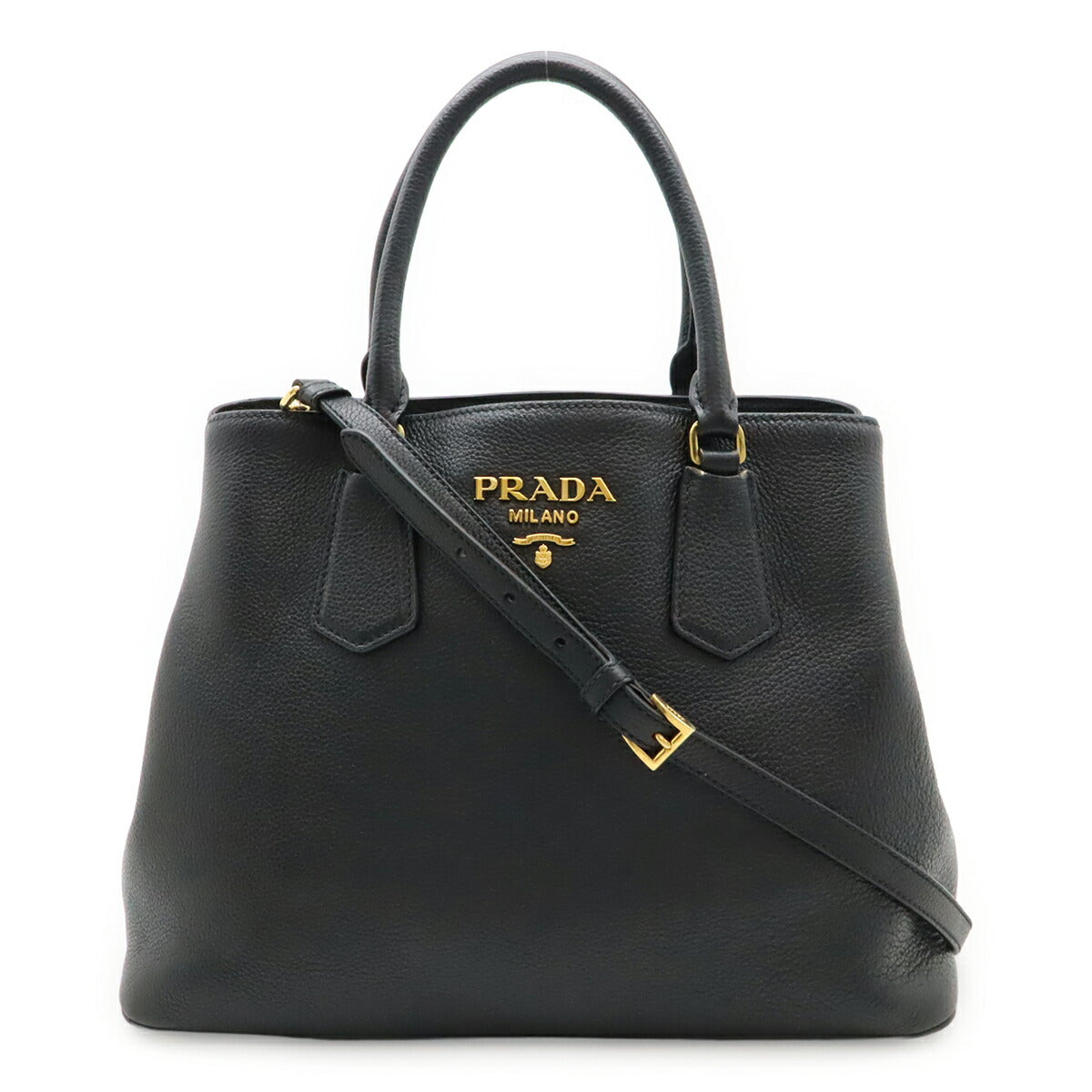 Prada 1Ba239 2Way Handbag Leather Travel Bag