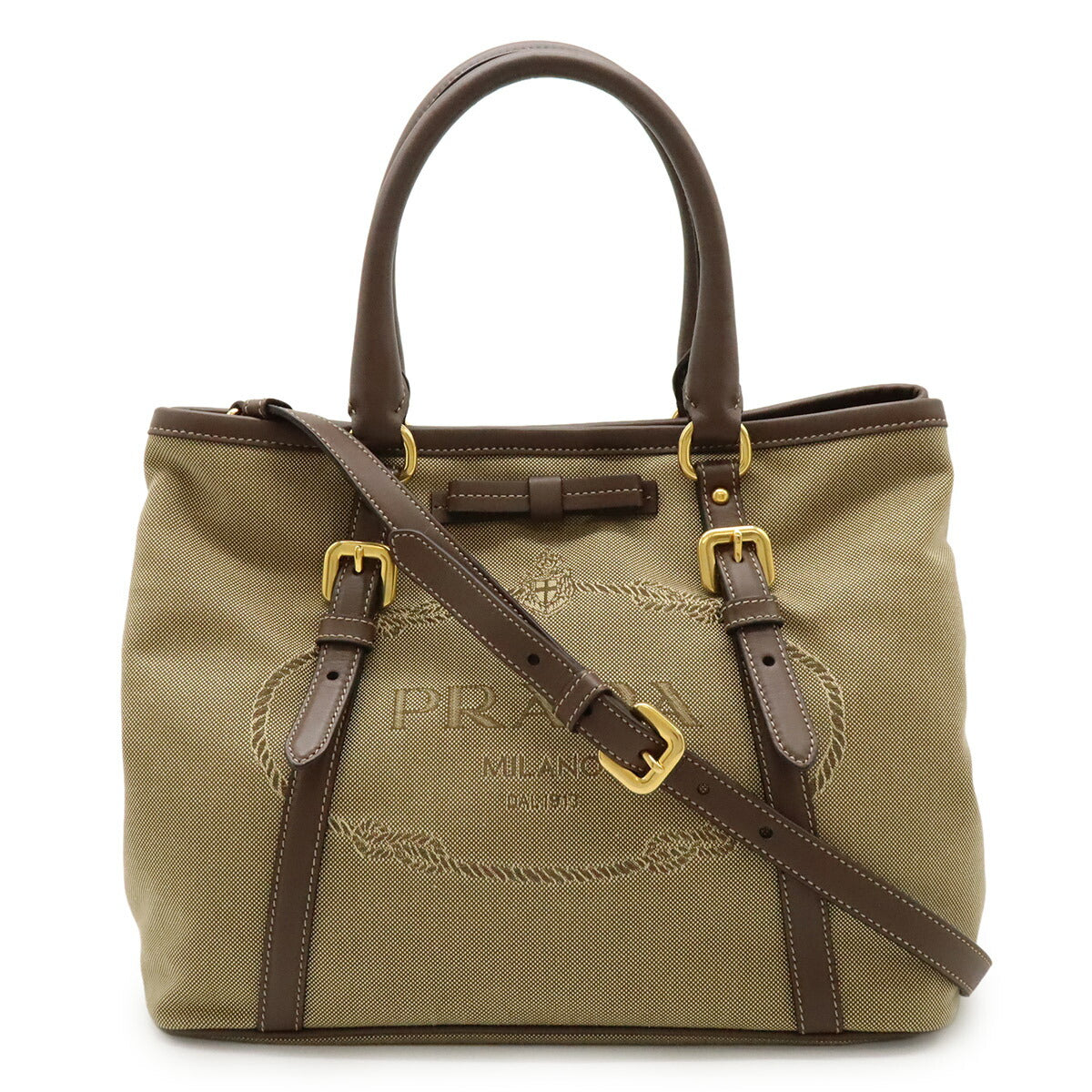Prada Jacquard 2Way Bag Logo Travel Bag