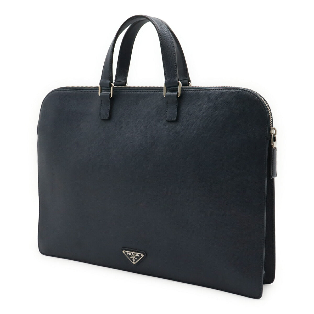 Prada Briefcase Briefcase Handbag Leather Saffiano Travel Bag
