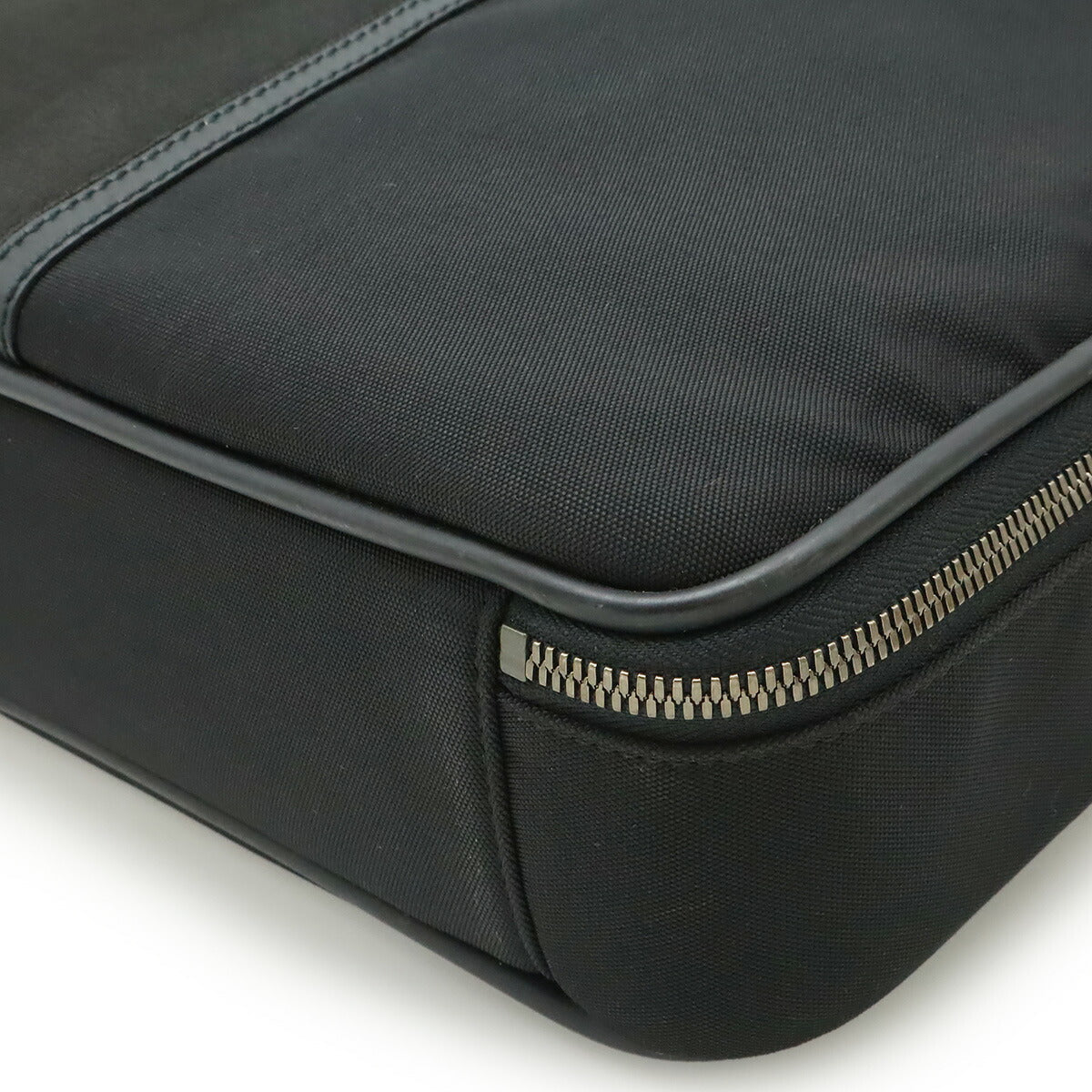 Gucci Plate 2Way Briefcase Handbag Canvas Nylon Travel Bag