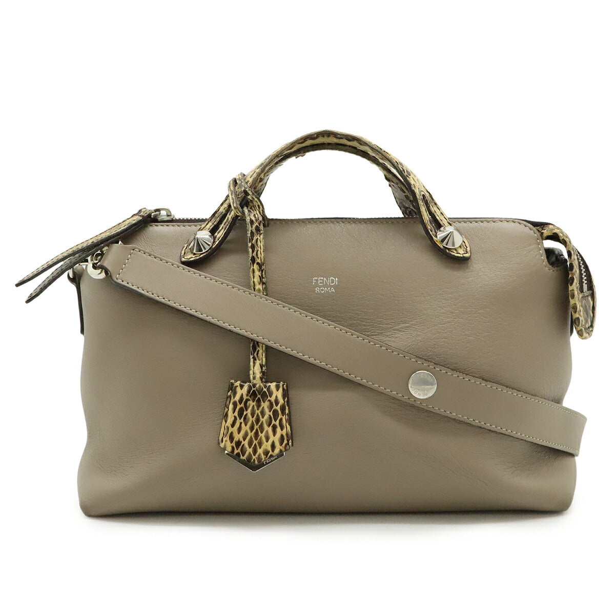 Fendi By The Way 2Way Bag Leather Python Travel Bag