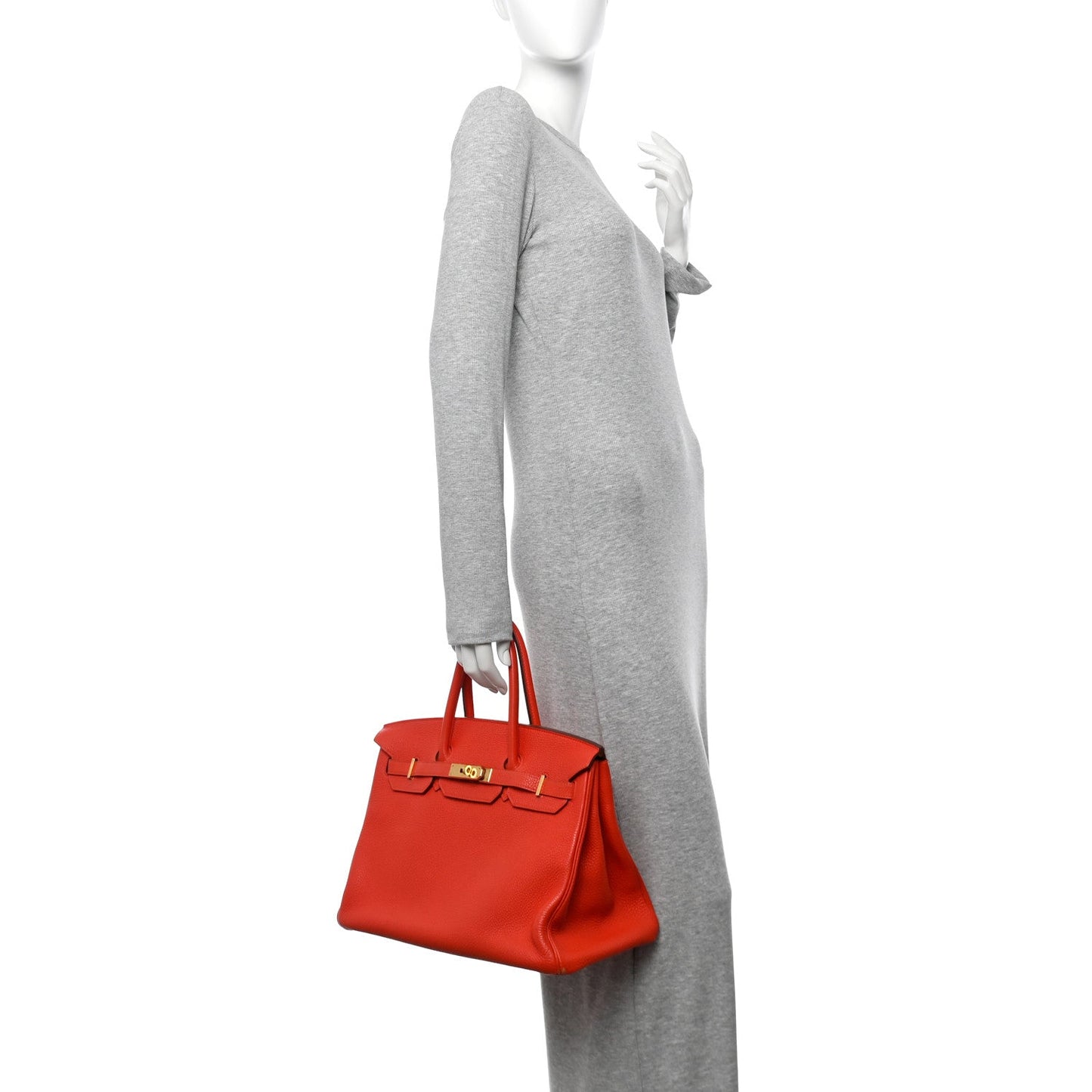 Hermes Togo Birkin Rouge De Coeur Handbag Travel Bag