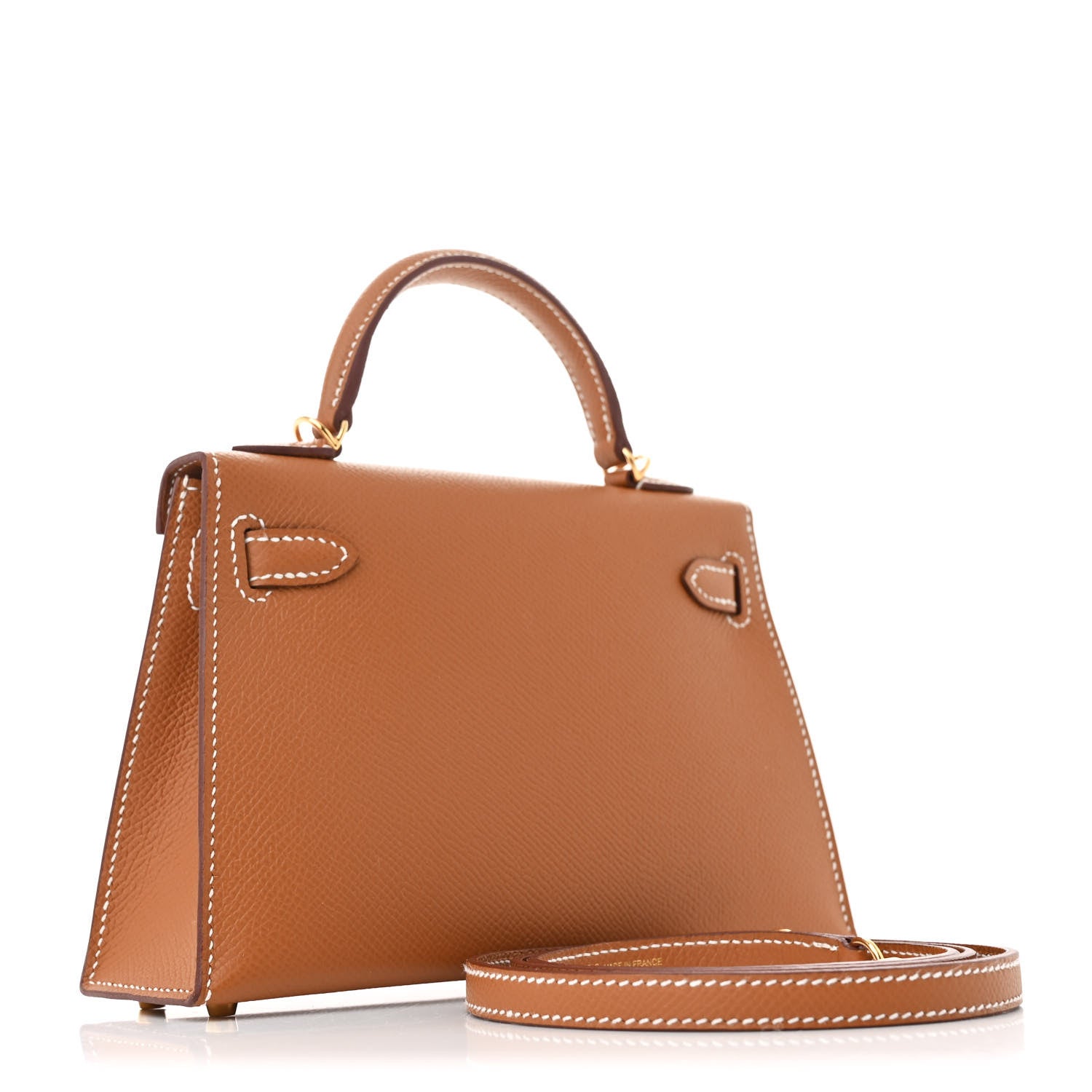 Hermes Epsom Kelly Sellier Handbag Gold Mini Travel Bag 20 Gold 1701237