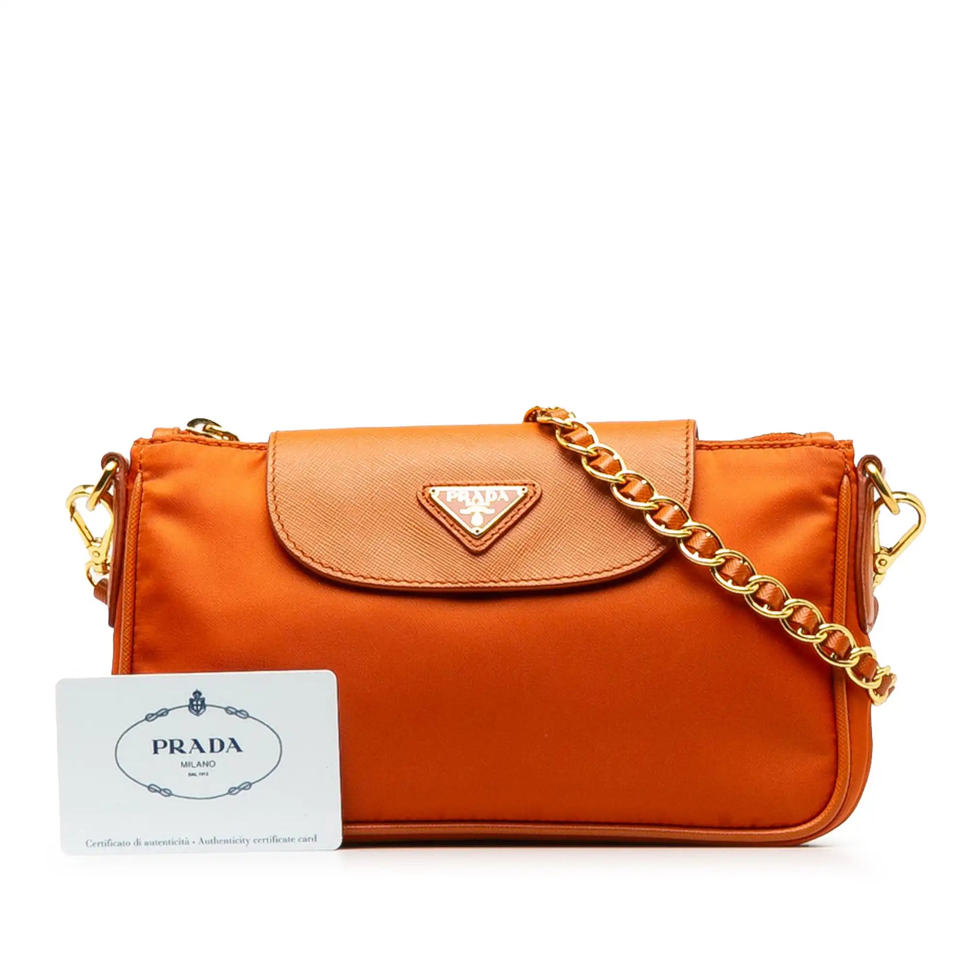 Prada Tessuto Crossbody Bag Nylon Orange