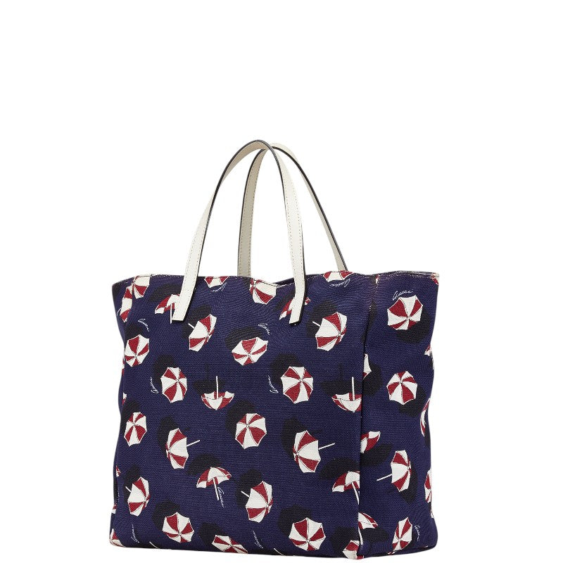 Gucci Umbrella Tote Bag Leather Canvas