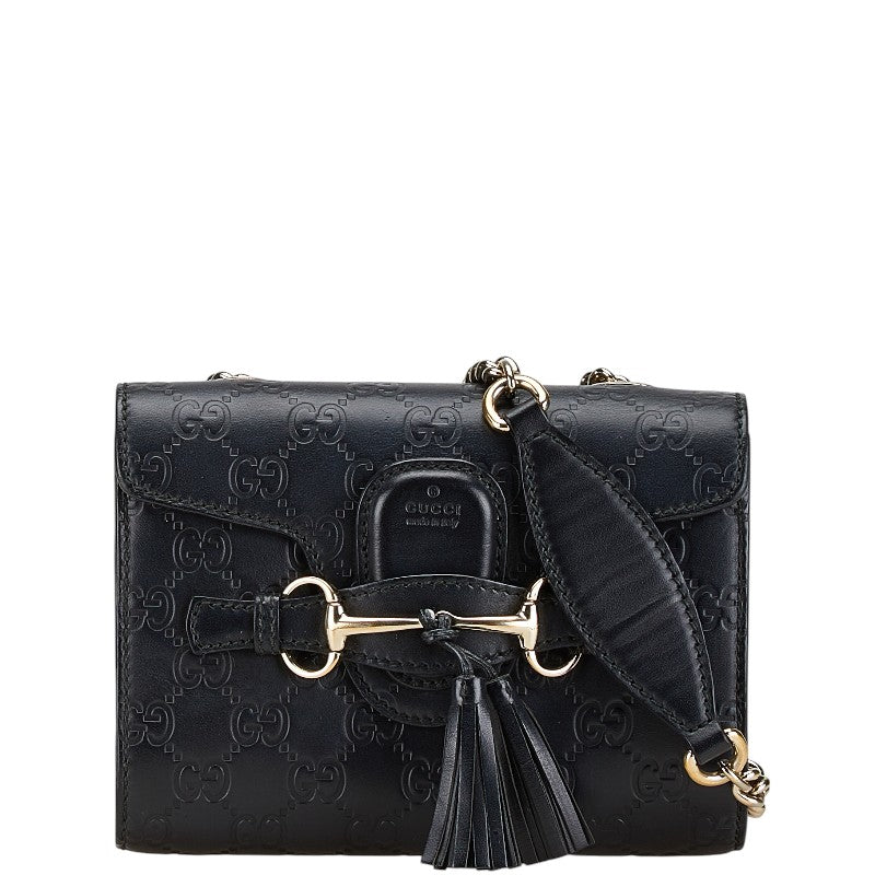 Gucci Emily Horsebit ssima Shoulder Bag Leather