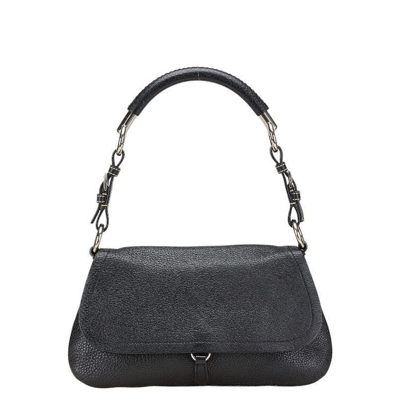 Prada Triangle Plate Shoulder Bag Leather Logo