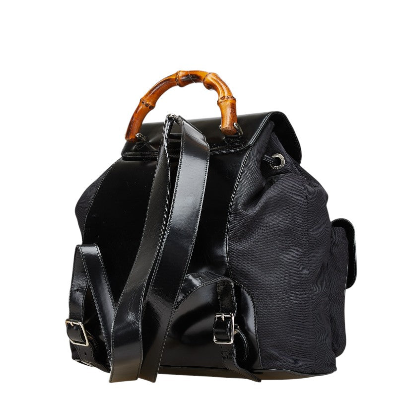 Gucci Bamboo Patent Backpack Leather Nylon