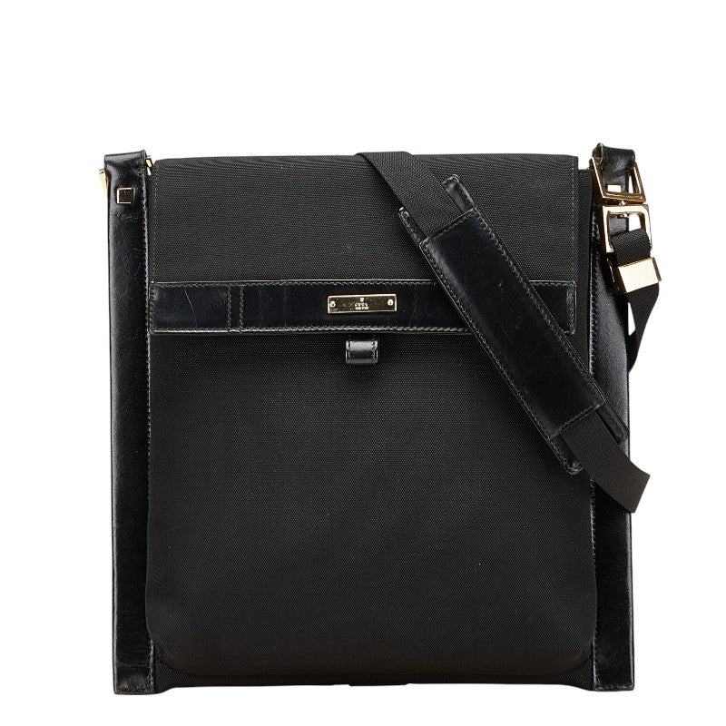 Gucci Shoulder Bag Leather Canvas 14