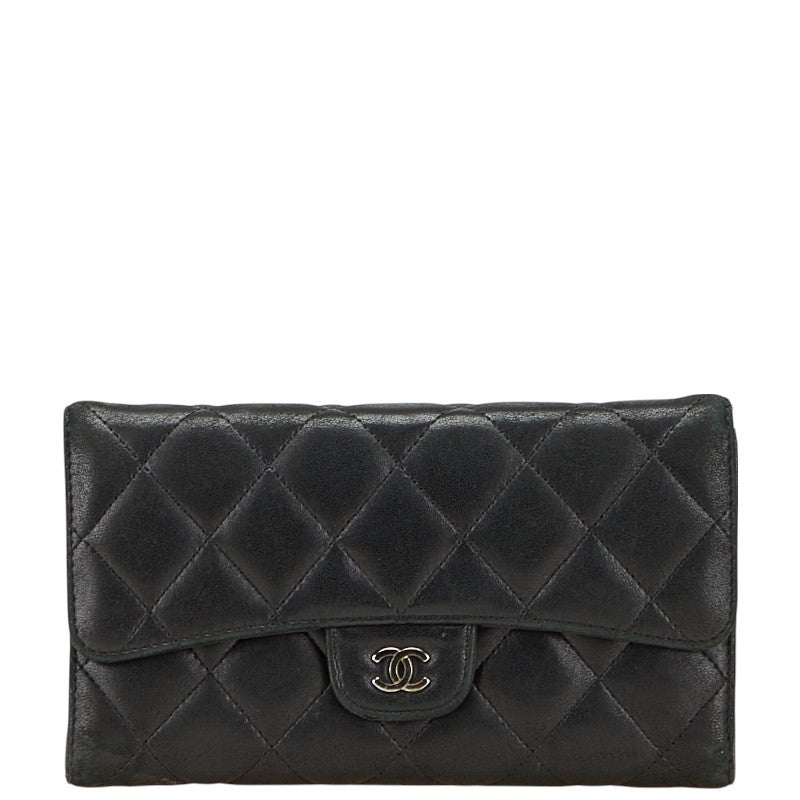 Chanel Coco Mark Matelasse Lambskin Long Wallet