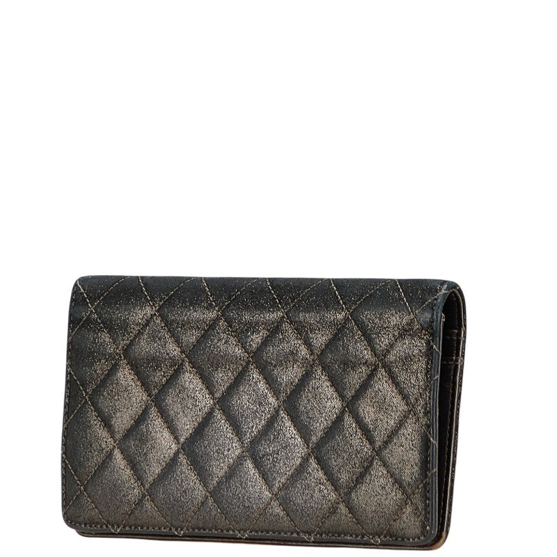Chanel Coco Mark Matelasse Leather Long Wallet