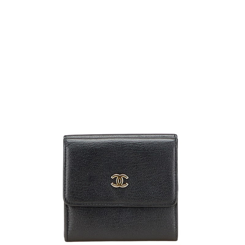 Chanel Coco Mark Trifold Wallet Leather Wallet