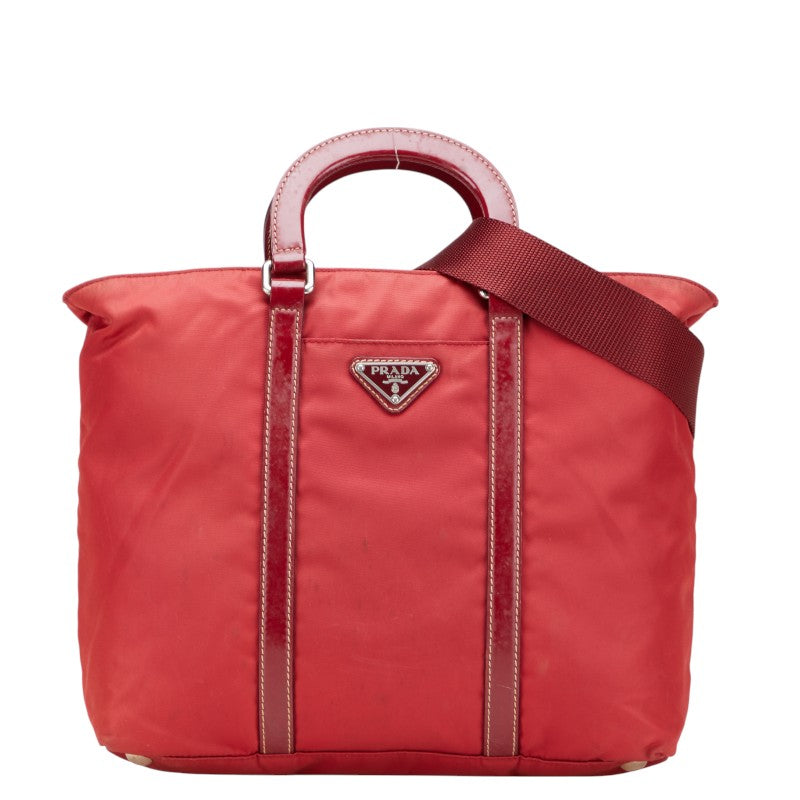Prada Triangle Plate 2Way Bag Leather Nylon Logo Travel Bag 2Way Bag 4