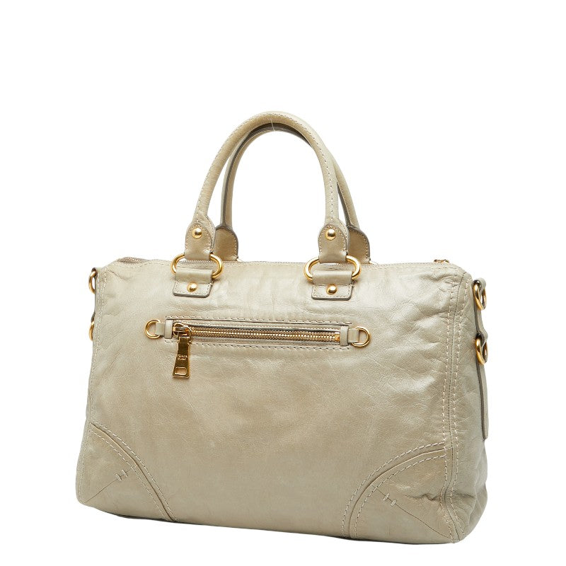 Prada Triangle Plate 2Way Bag Leather Logo Travel Bag 2Way Bag 1