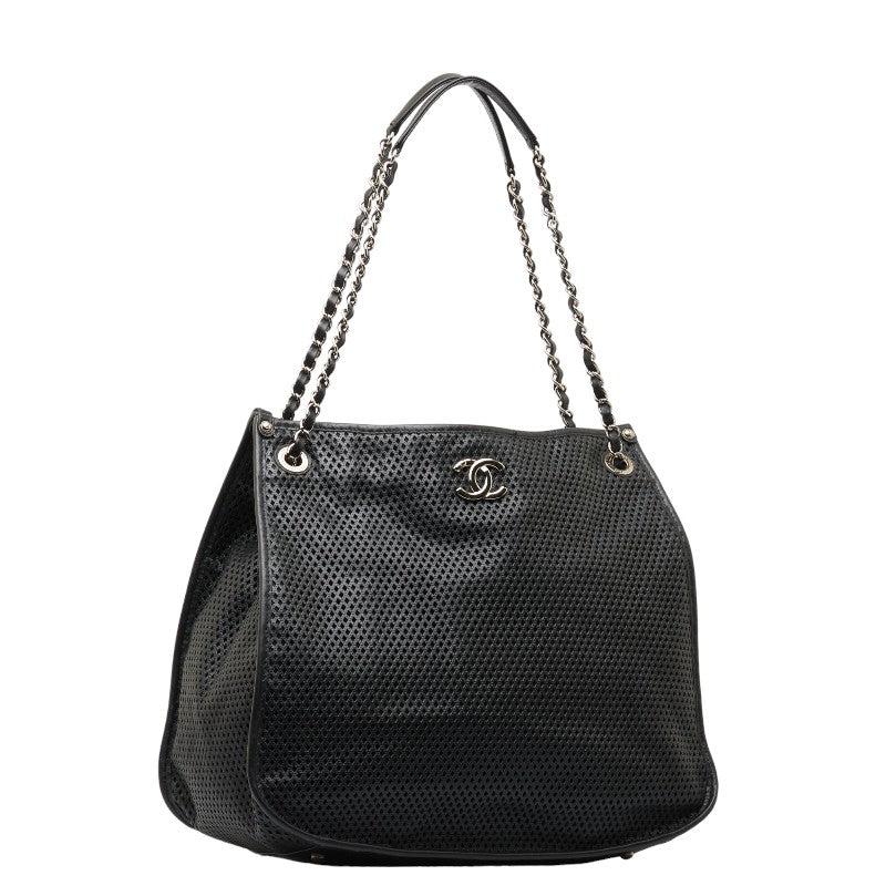 Chanel Coco Mark Punching Leather 2WAY Shoulder Bag