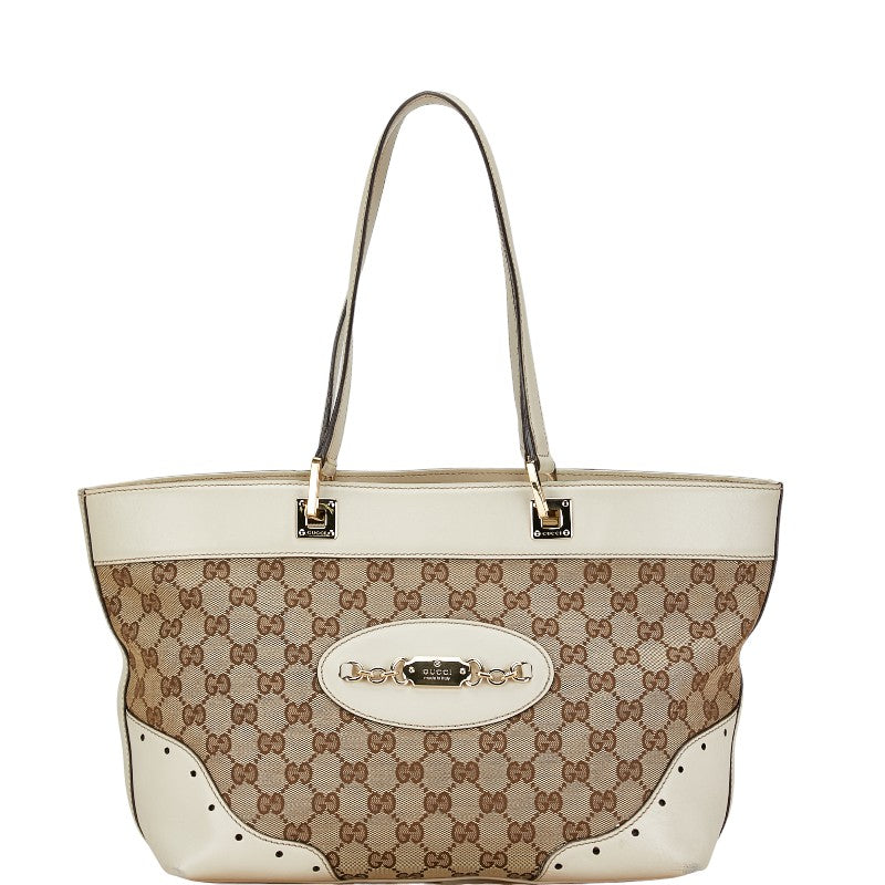 Gucci Gucci Gg Canvas Leather Tote Handbag 145993 Tote Bag