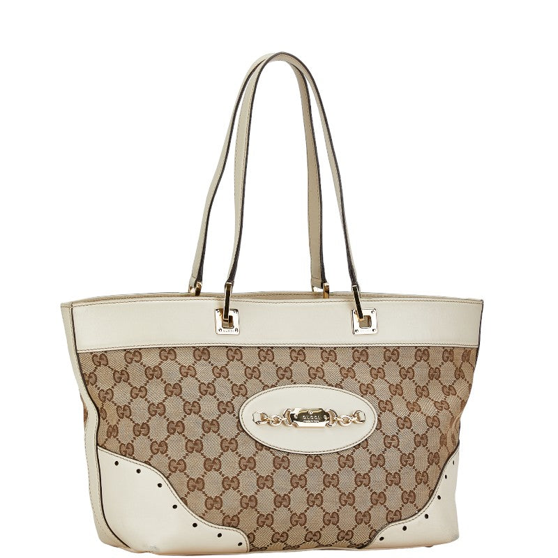 Gucci Gucci Gg Canvas Leather Tote Handbag 145993 Tote Bag