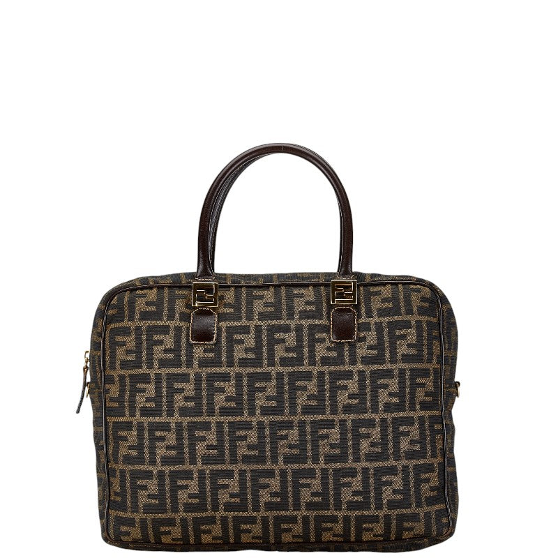 Fendi Zucca 2Way Bag Leather Canvas Travel Bag