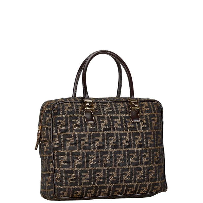 Fendi Zucca 2Way Bag Leather Canvas Travel Bag