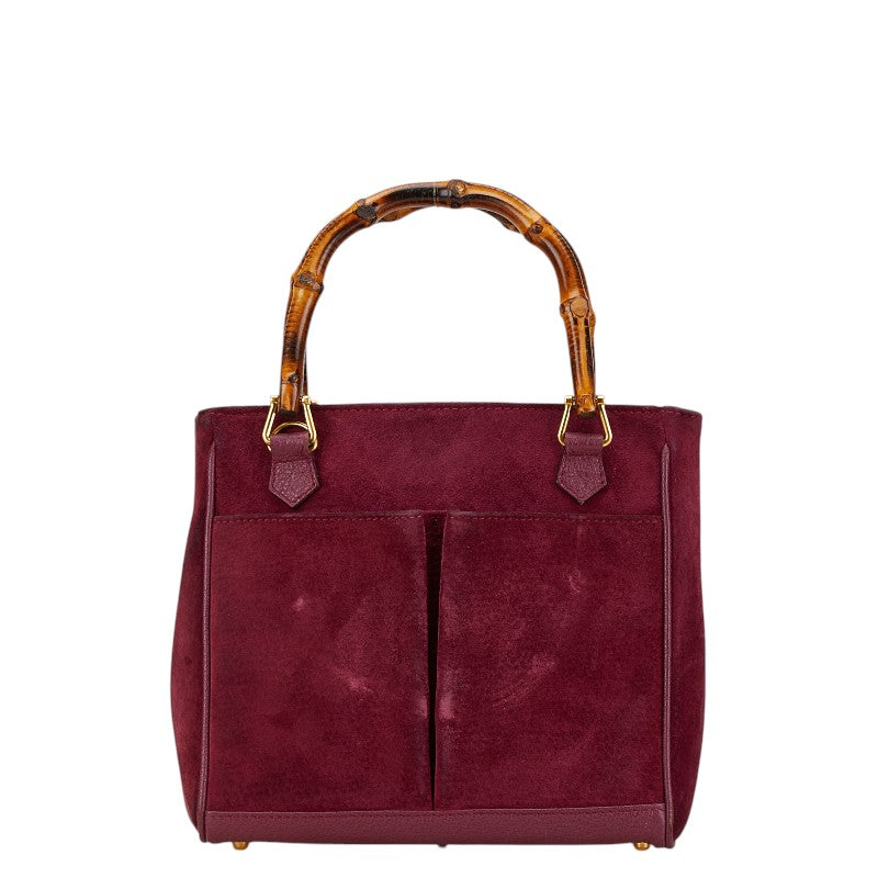 Gucci Bamboo Handbag Suede Travel Bag