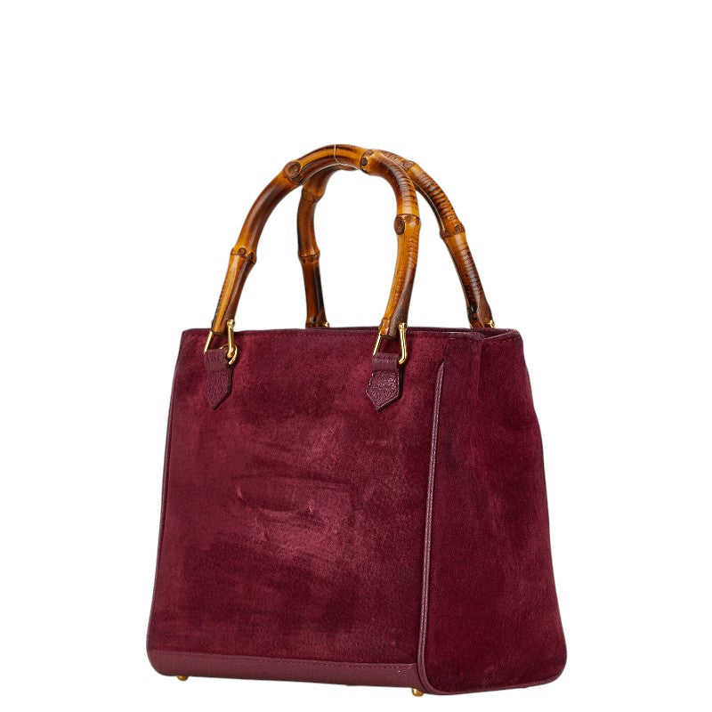 Gucci Bamboo Handbag Suede Travel Bag