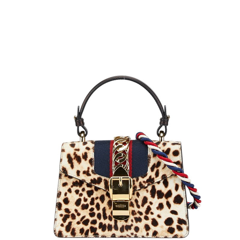 Gucci Sylvie Haircalf 2Way Bag Travel Bag