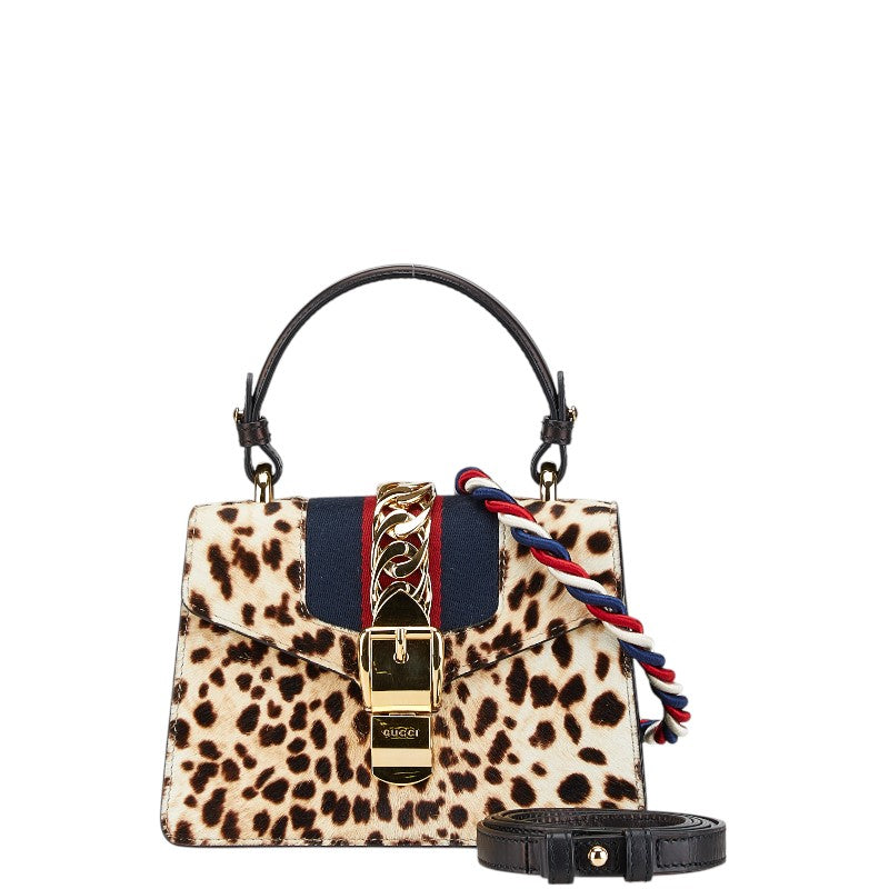Gucci Sylvie Haircalf 2Way Bag Travel Bag