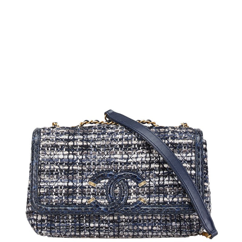 Chanel Cc Filigree Python Embossed Shoulder Bag