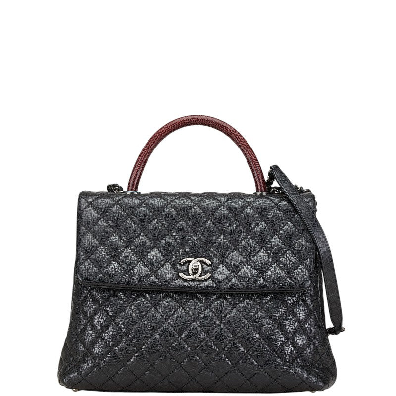 Chanel Coco Mark Matelasse Caviar Skin 2Way Bag