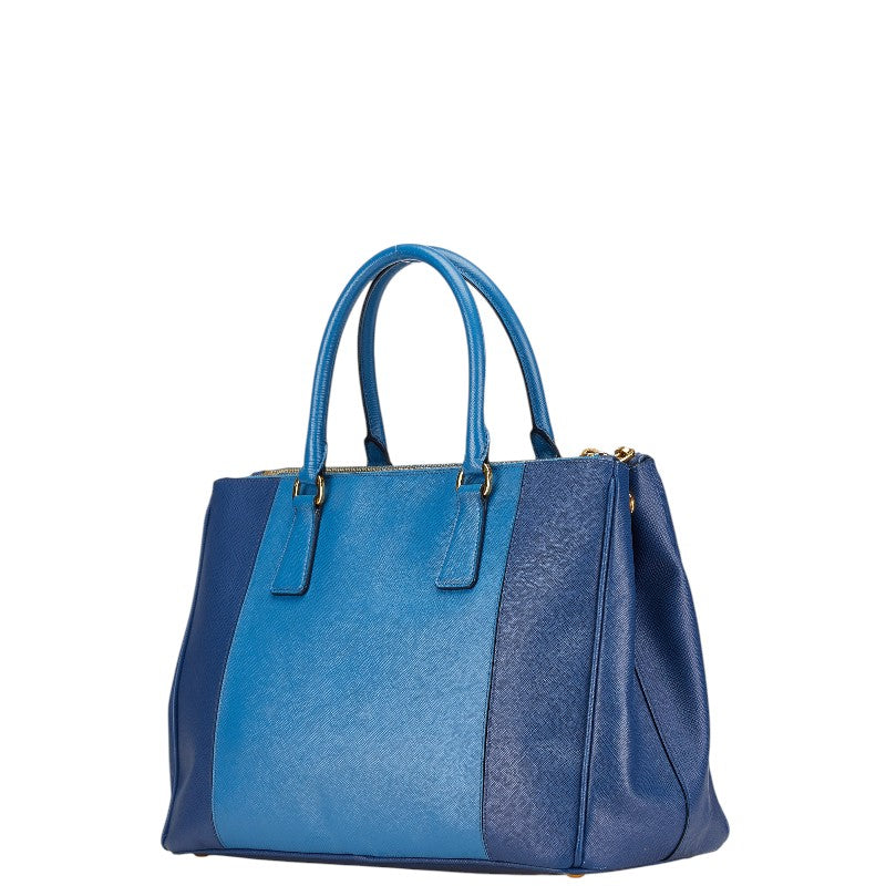 Prada Prada Saffiano Triangle Logo Handbag Blue Travel Bag