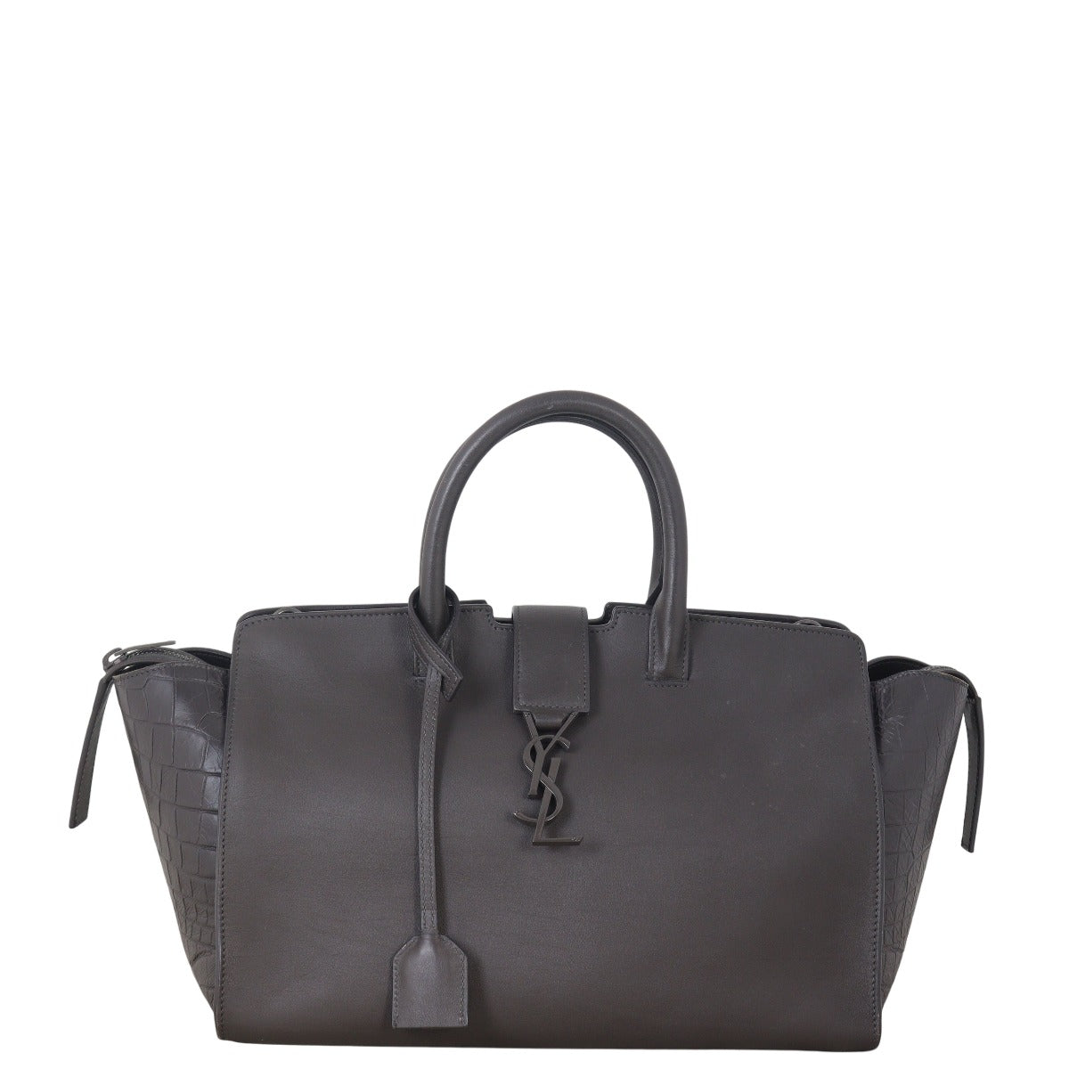 YSL Saint Laurent Downtown Cabas Croc Embossed Travel Bag