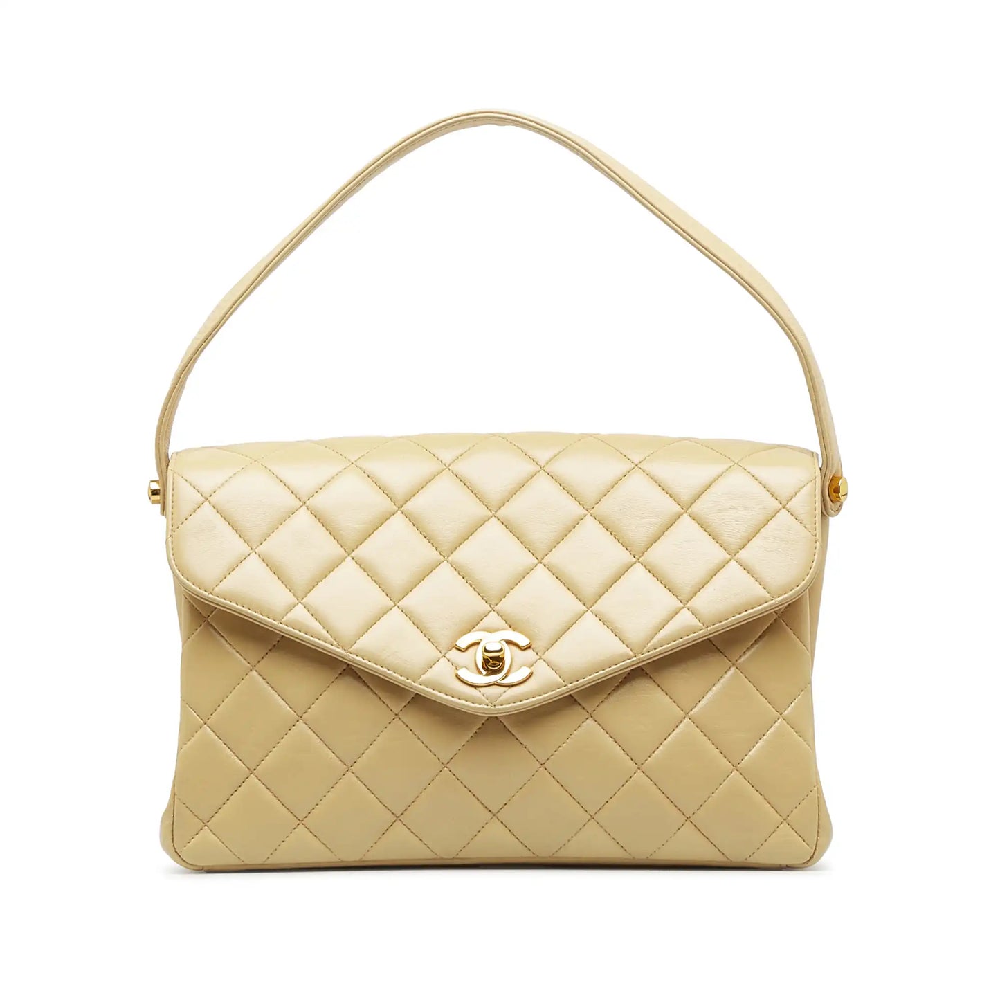 Brown Chanel Medium Lambskin Envelope Flap Handbag