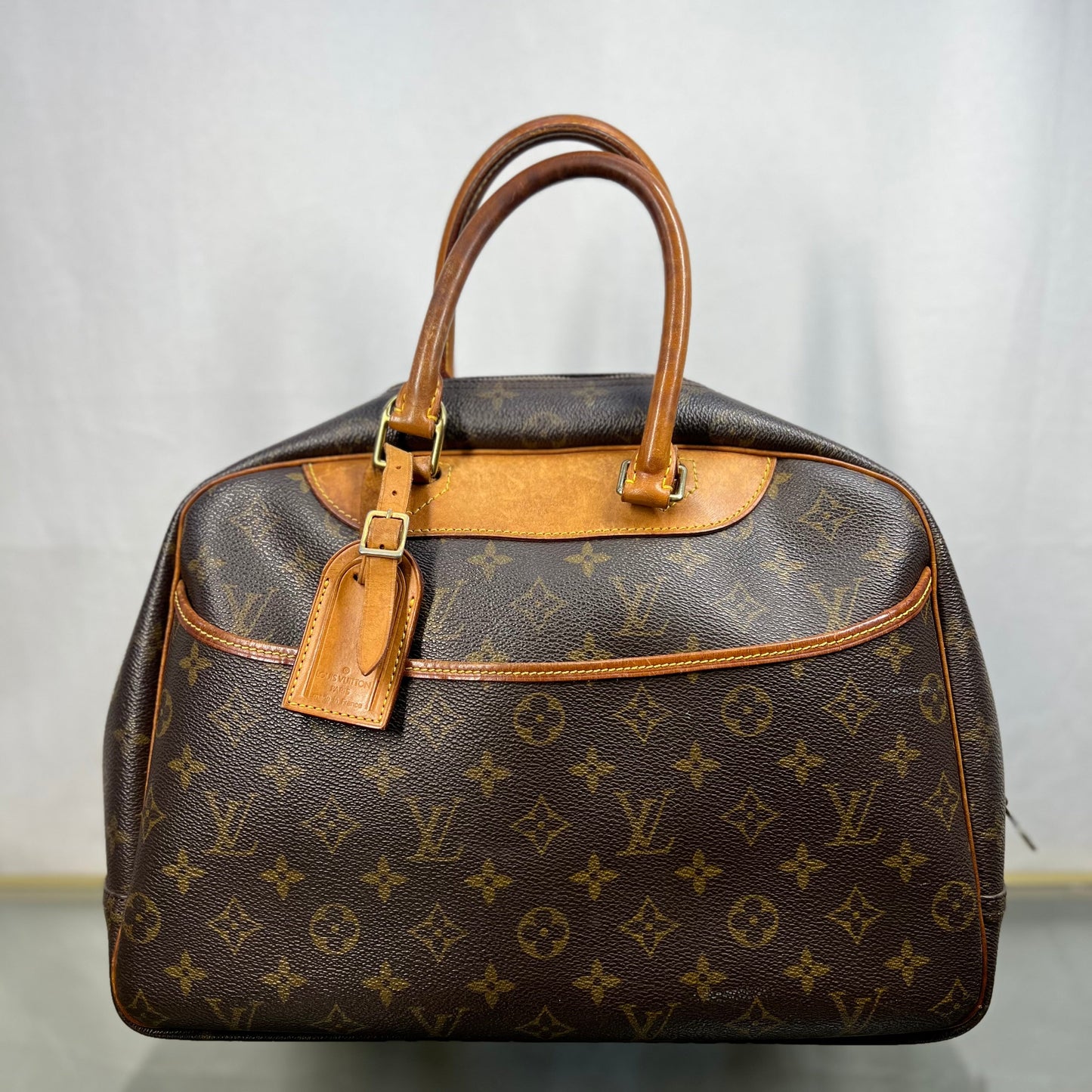 LOUIS VUITTON Deauville Brown Monogram Canvas   Satchel Bag