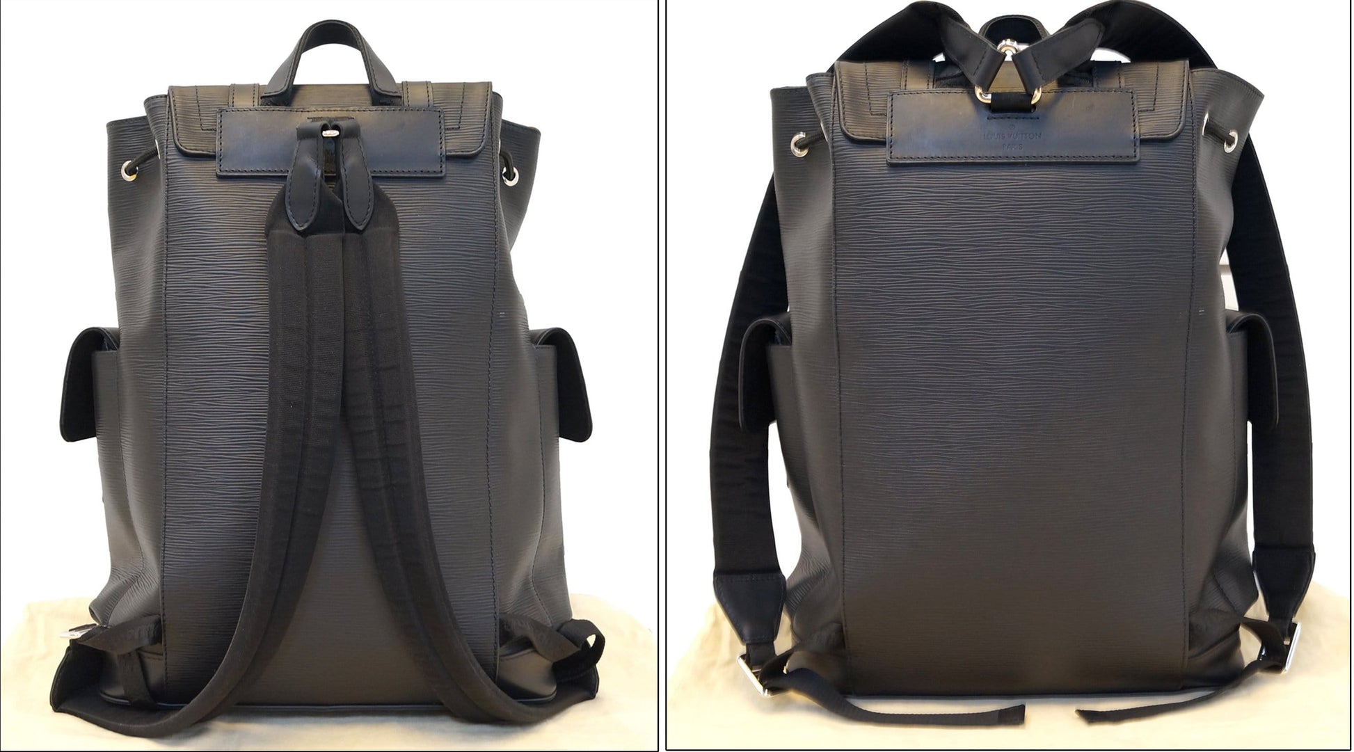 Louis Epi Supreme Christopher Backpack Bag Leather Black