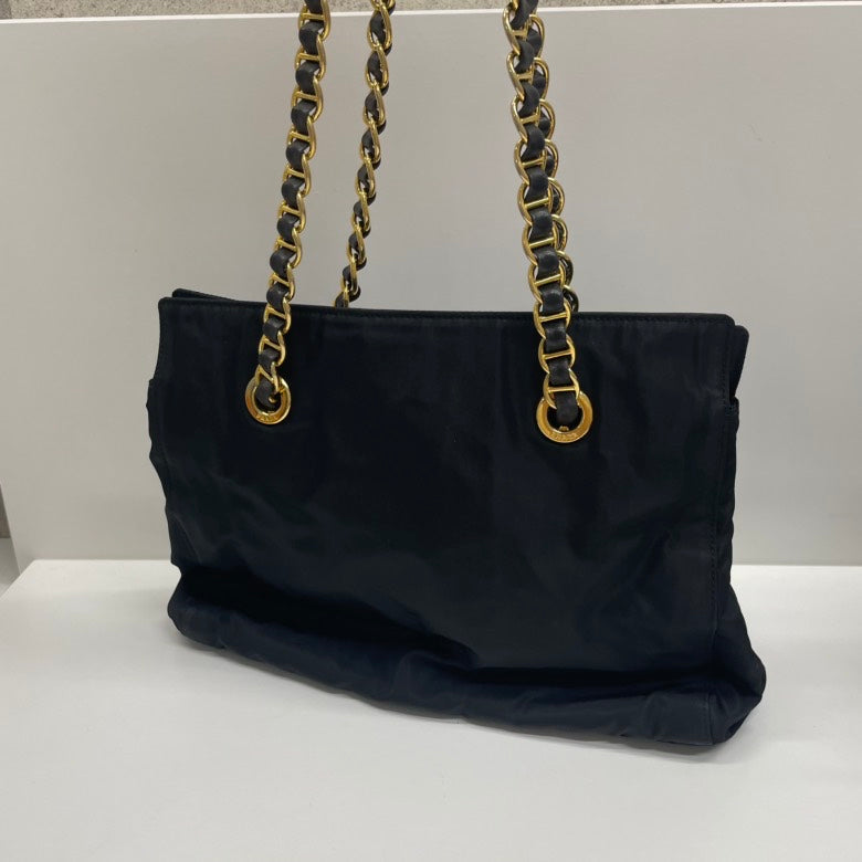 Prada Tessuto Tote Bag Nylon Quilted Black Shoulder Bag